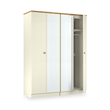Brixham 4 Door Wardrobe Cream Ash Oak from Roseland Furniture
