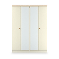 Brixham 4 Door Wardrobe Cream Ash Oak from Roseland Furniture