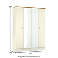 Brixham 4 Door Wardrobe Cream Ash Oak from Roseland Furniture