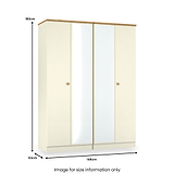 Brixham 4 Door Wardrobe Cream Ash Oak from Roseland Furniture