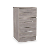 Ellington 3 Drawer Bedside Grey Oak from Roseland Furniture