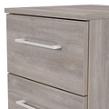 Ellington 3 Drawer Bedside Grey Oak from Roseland Furniture