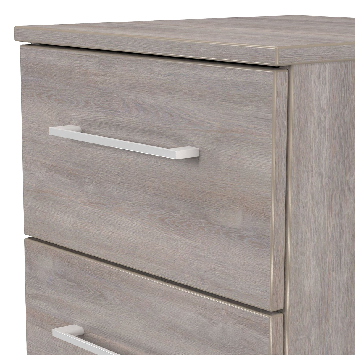 Ellington 3 Drawer Bedside Grey Oak from Roseland Furniture