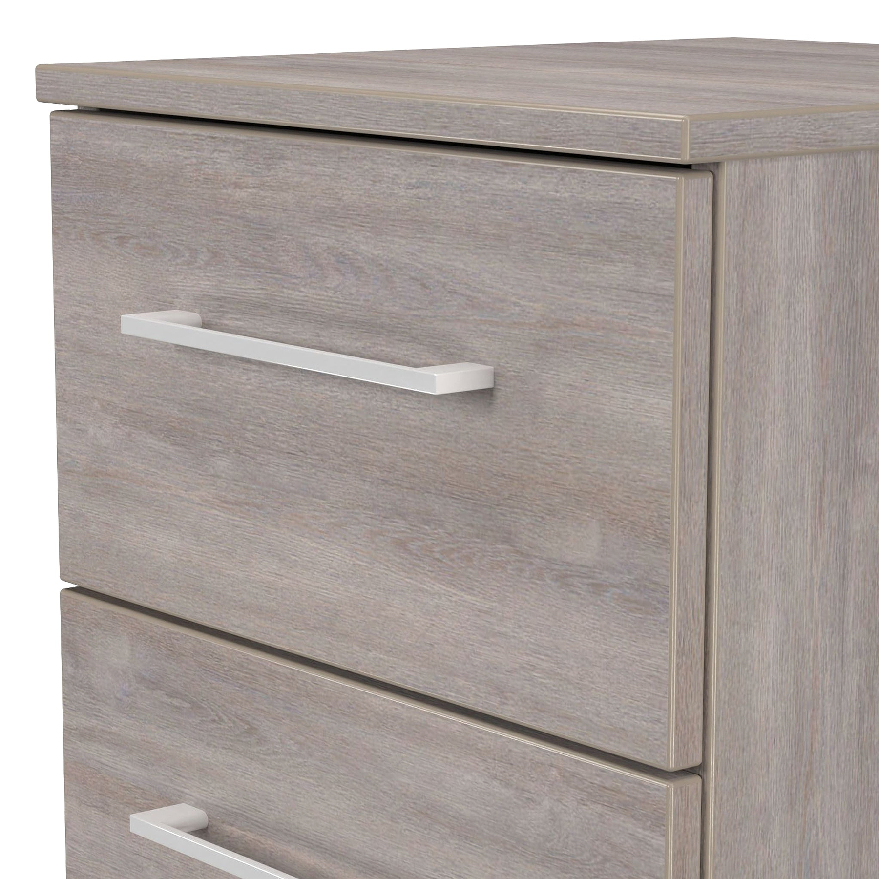 Ellington 3 Drawer Bedside Grey Oak from Roseland Furniture