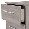 Ellington 3 Drawer Bedside Grey Oak from Roseland Furniture