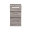 Ellington 3 Drawer Bedside Grey Oak from Roseland Furniture