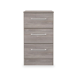 Ellington 3 Drawer Bedside Grey Oak from Roseland Furniture
