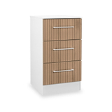Ellington 3 Drawer Bedside Slatted Effect White from Roseland Furniture