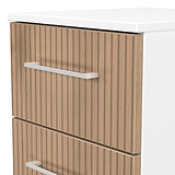 Ellington 3 Drawer Bedside Slatted Effect White from Roseland Furniture