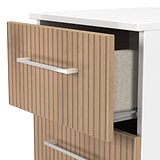 Ellington 3 Drawer Bedside Slatted Effect White from Roseland Furniture