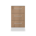Ellington 3 Drawer Bedside Slatted Effect White from Roseland Furniture