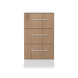 Ellington 3 Drawer Bedside Slatted Effect White from Roseland Furniture