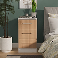 Ellington 3 Drawer Bedside Slatted Effect White from Roseland Furniture