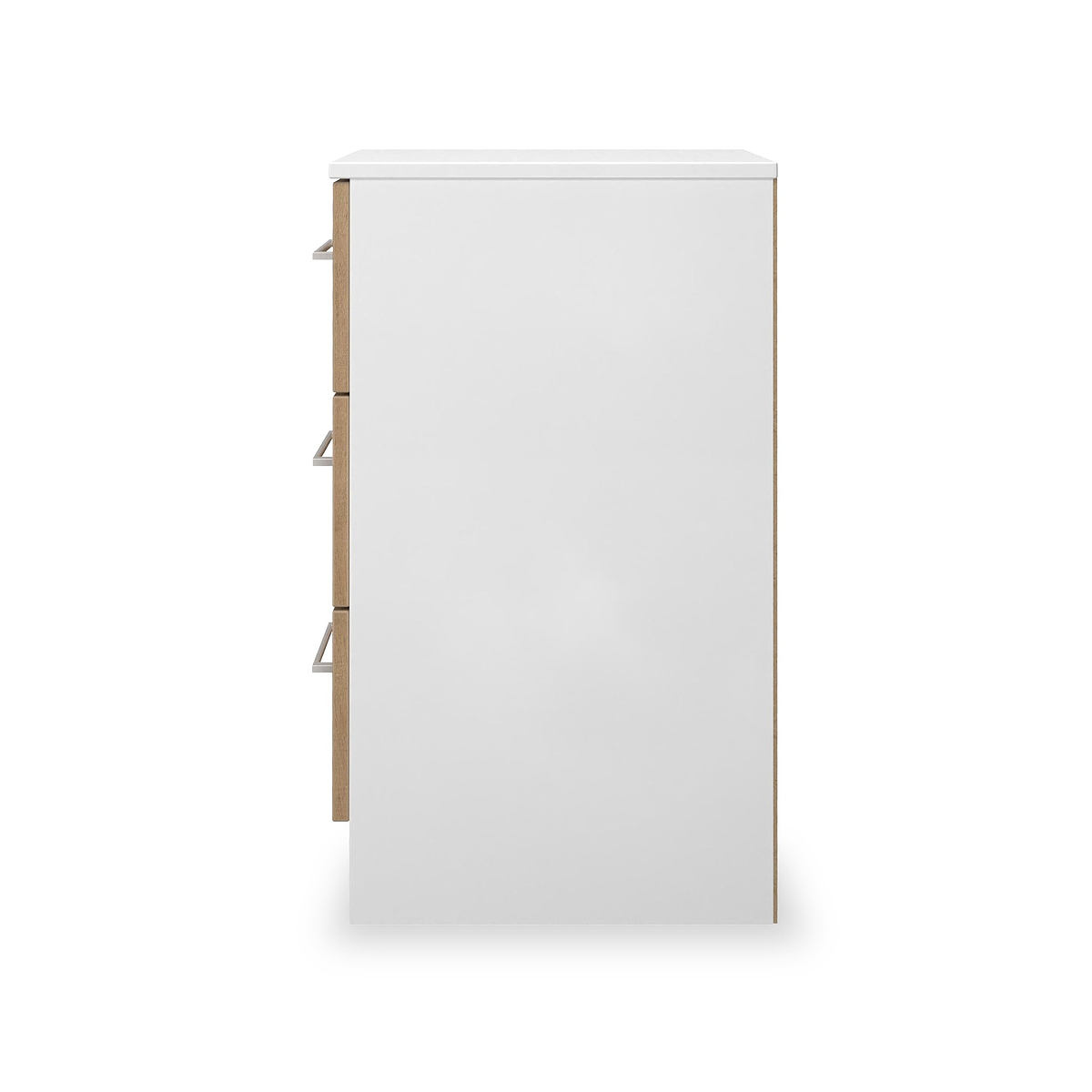 Ellington 3 Drawer Bedside Slatted Effect White from Roseland Furniture