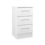 Ellington 3 Drawer Bedside White from Roseland Furniture