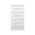 Ellington 3 Drawer Bedside White from Roseland Furniture