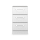 Ellington 3 Drawer Bedside White from Roseland Furniture
