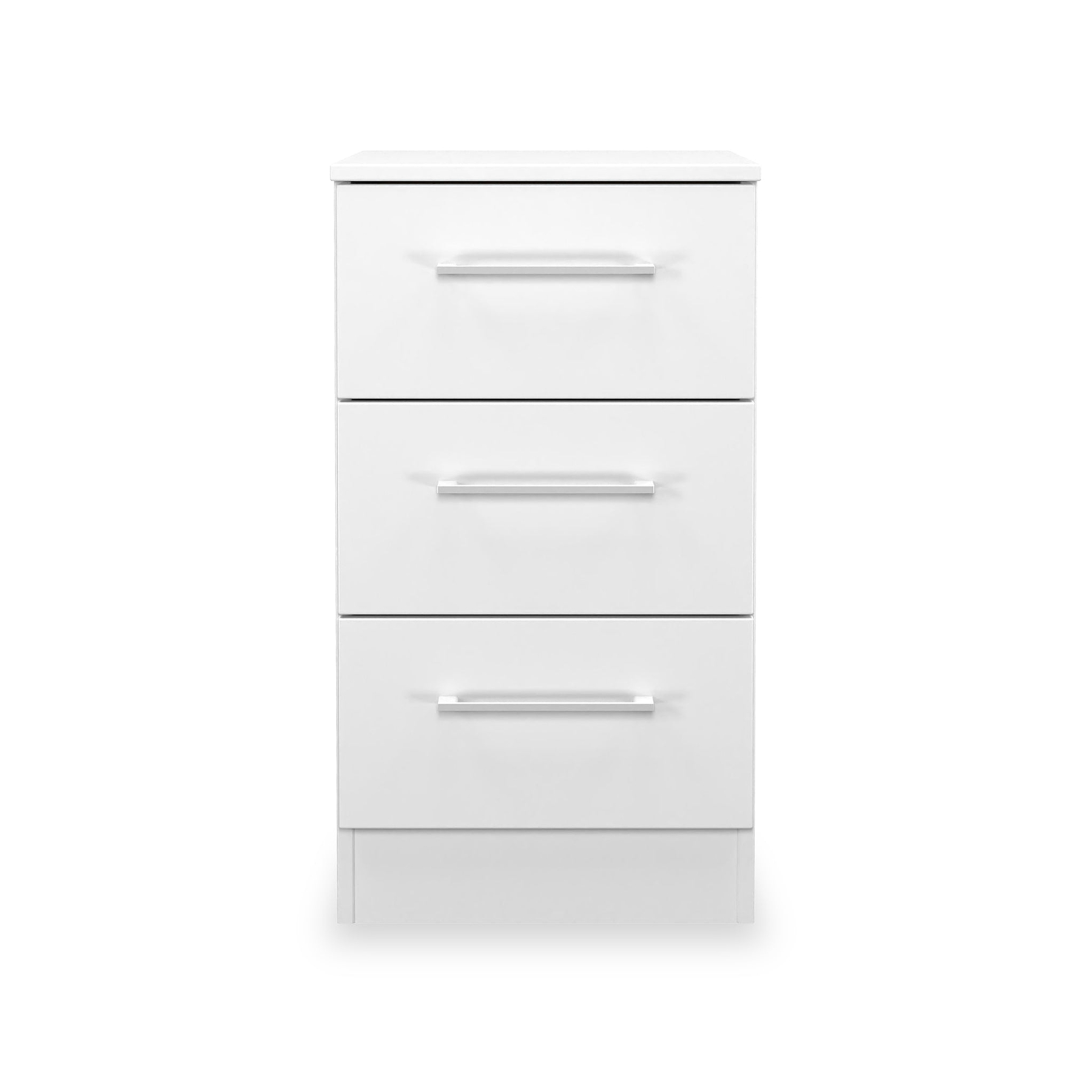 Ellington 3 Drawer Bedside White from Roseland Furniture