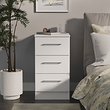 Ellington 3 Drawer Bedside White from Roseland Furniture