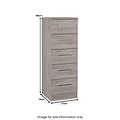 Ellington 5 Drawer Tallboy Grey Oak from Roseland Furniture