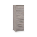 Ellington 5 Drawer Tallboy Grey Oak from Roseland Furniture