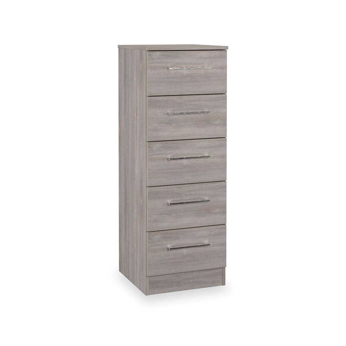 Ellington 5 Drawer Tallboy Grey Oak from Roseland Furniture