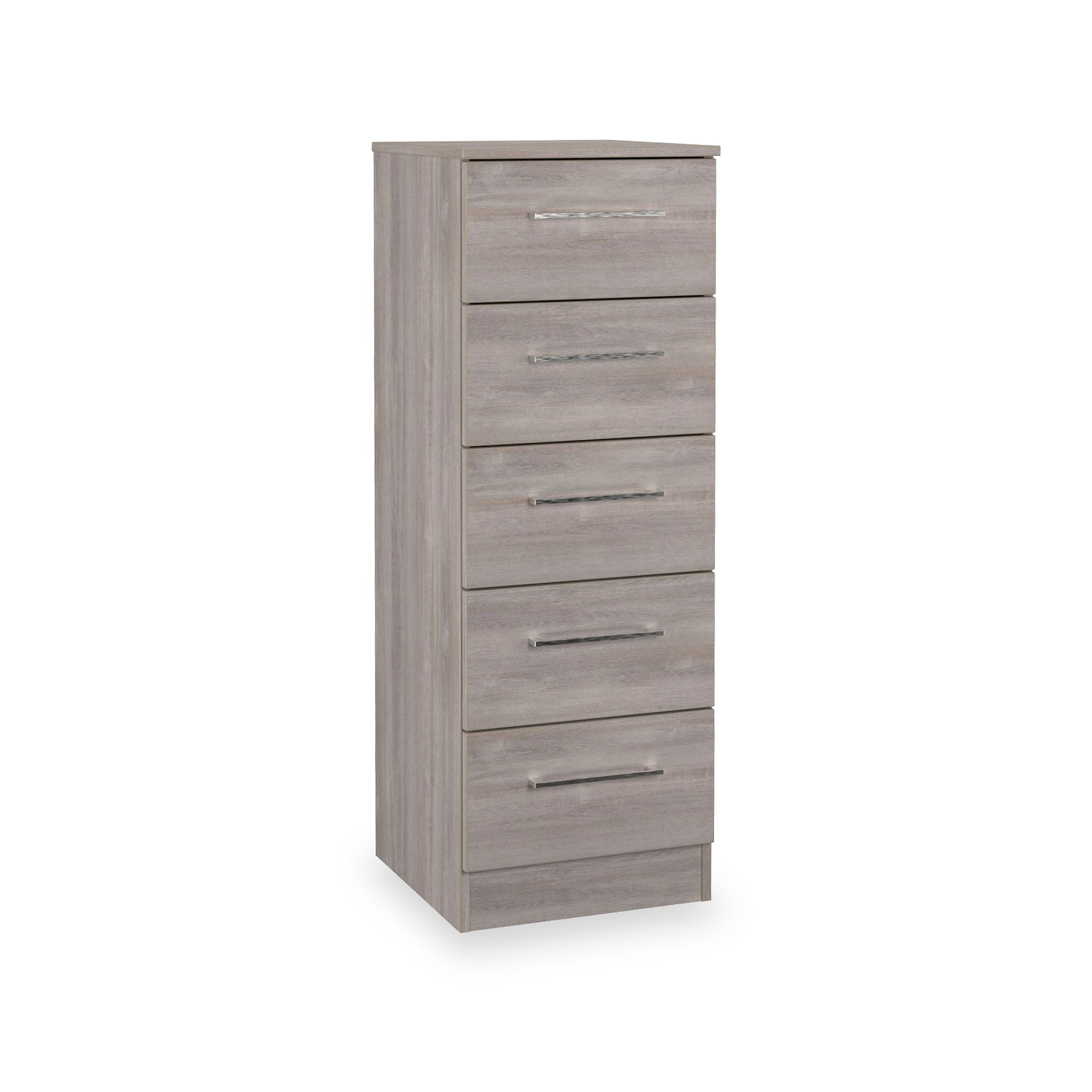 Ellington 5 Drawer Tallboy Grey Oak from Roseland Furniture