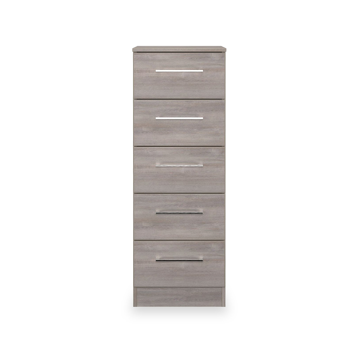 Ellington 5 Drawer Tallboy Grey Oak from Roseland Furniture