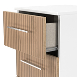 Ellington 5 Drawer Tallboy Slatted Effect White from Roseland Furniture