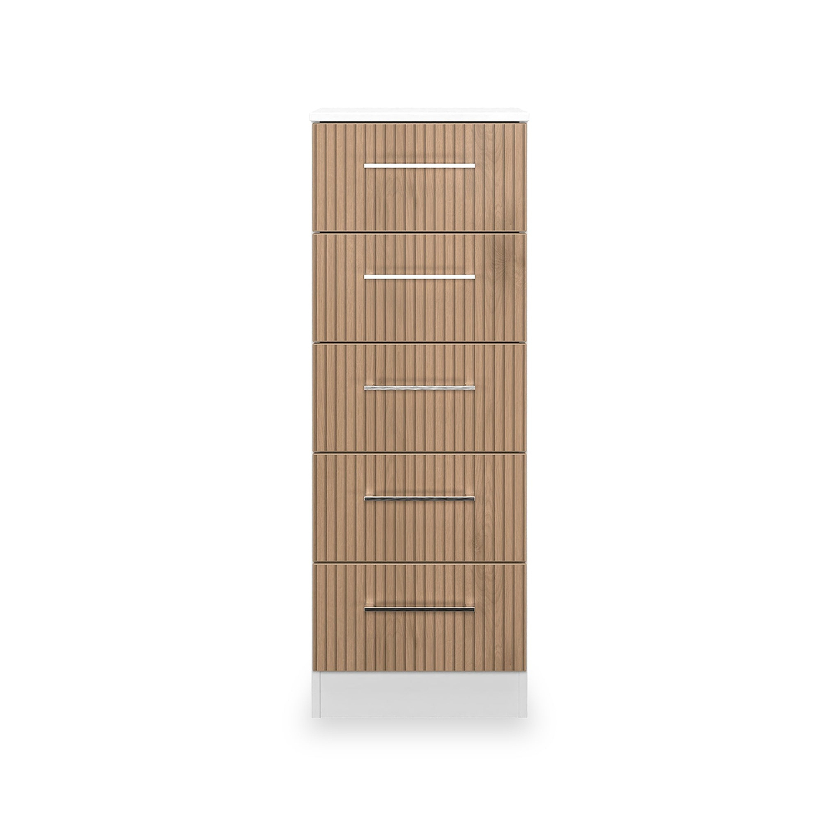 Ellington 5 Drawer Tallboy Slatted Effect White from Roseland Furniture