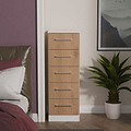 Ellington 5 Drawer Tallboy Slatted Effect White from Roseland Furniture