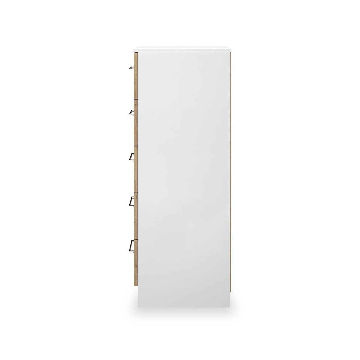 Ellington 5 Drawer Tallboy Slatted Effect White from Roseland Furniture
