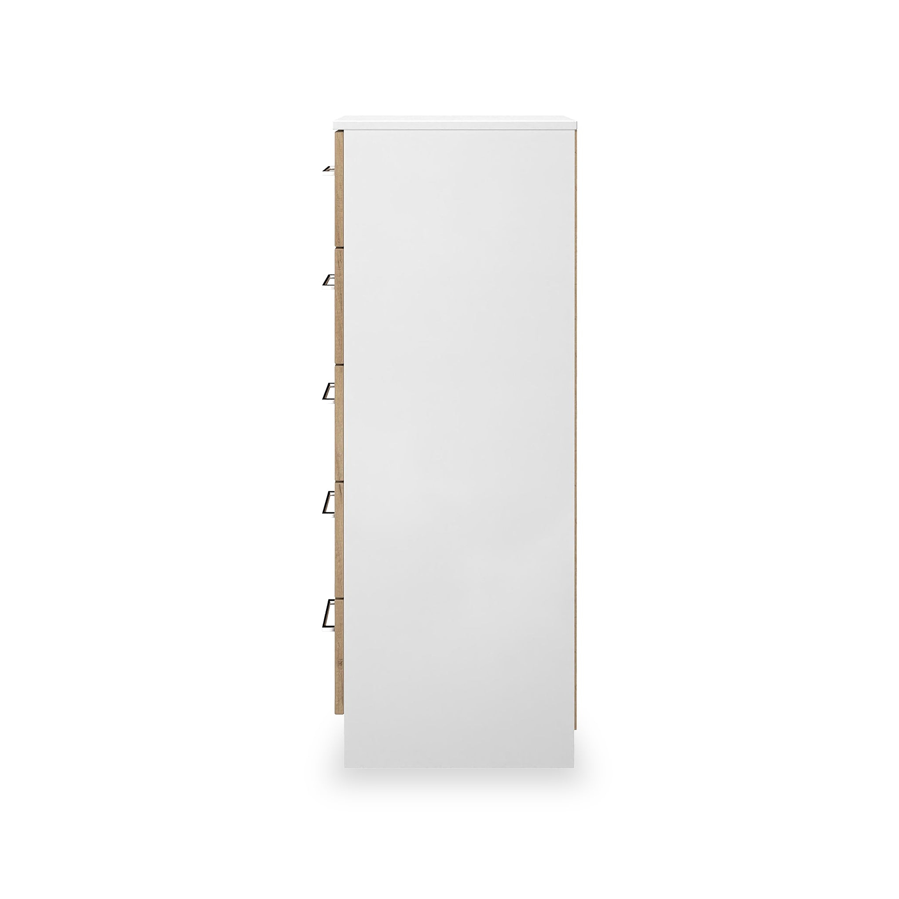 Ellington 5 Drawer Tallboy Slatted Effect White from Roseland Furniture