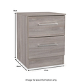 Ellington 2 Drawer Bedside Grey Oak from Roseland Furniture