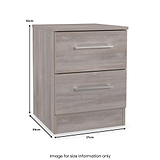 Ellington 2 Drawer Bedside Grey Oak from Roseland Furniture