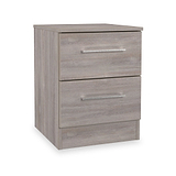 Ellington 2 Drawer Bedside Grey Oak from Roseland Furniture
