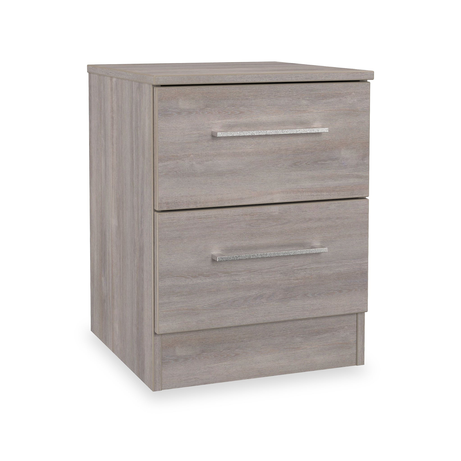 Ellington 2 Drawer Bedside Grey Oak from Roseland Furniture