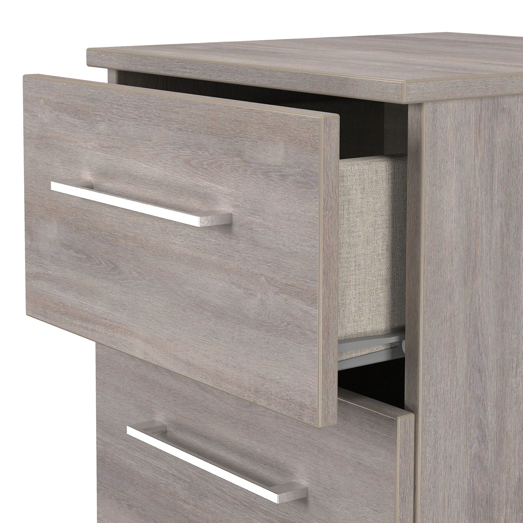 Ellington 2 Drawer Bedside Grey Oak from Roseland Furniture