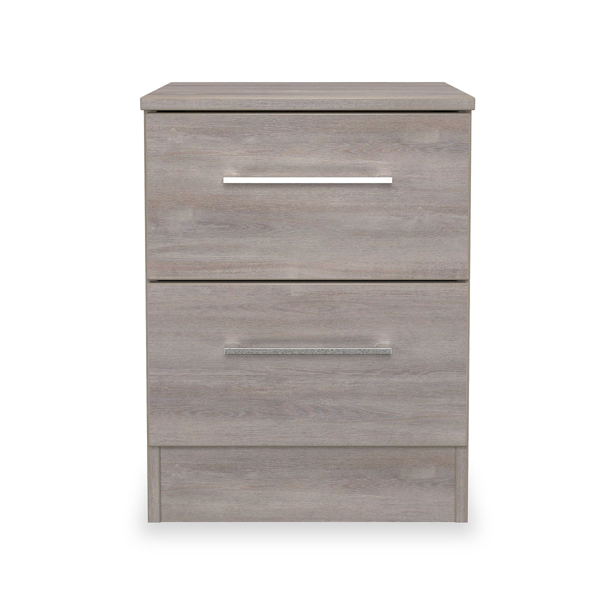Ellington 2 Drawer Bedside Grey Oak from Roseland Furniture