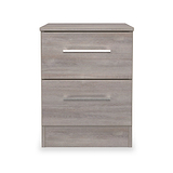 Ellington 2 Drawer Bedside Grey Oak from Roseland Furniture