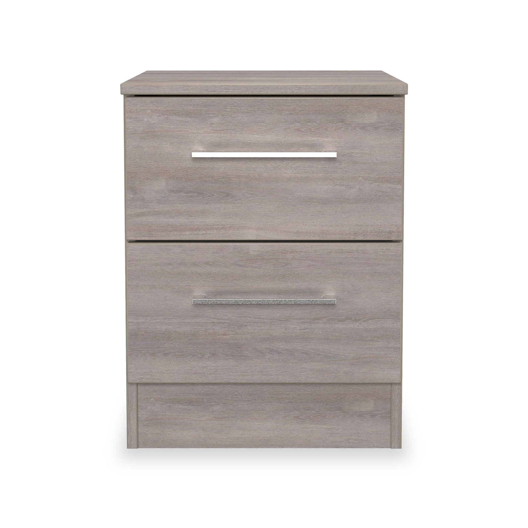 Ellington 2 Drawer Bedside Grey Oak from Roseland Furniture