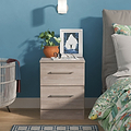 Ellington 2 Drawer Bedside Grey Oak from Roseland Furniture