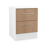 Ellington 2 Drawer Bedside Slatted Effect White from Roseland Furniture