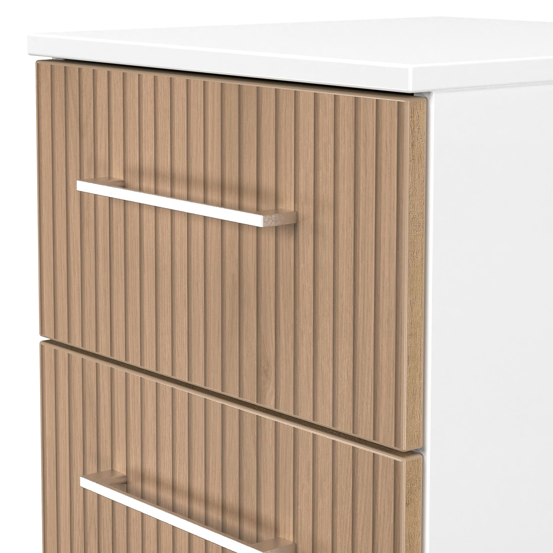 Ellington 2 Drawer Bedside Slatted Effect White from Roseland Furniture