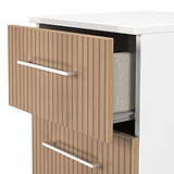 Ellington 2 Drawer Bedside Slatted Effect White from Roseland Furniture