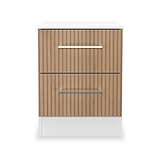 Ellington 2 Drawer Bedside Slatted Effect White from Roseland Furniture