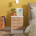 Ellington 2 Drawer Bedside Slatted Effect White from Roseland Furniture