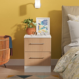 Ellington 2 Drawer Bedside Slatted Effect White from Roseland Furniture