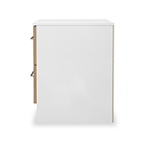 Ellington 2 Drawer Bedside Slatted Effect White from Roseland Furniture
