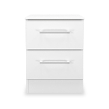 Ellington 2 Drawer Bedside White from Roseland Furniture